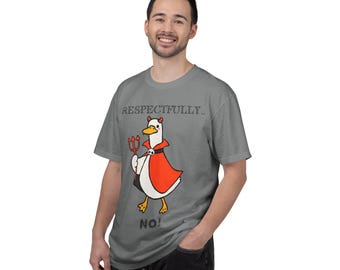 Devil Goose Shirt, Sarcastic Humor Tee, Introvert Animal Graphic, Relatable Meme Apparel