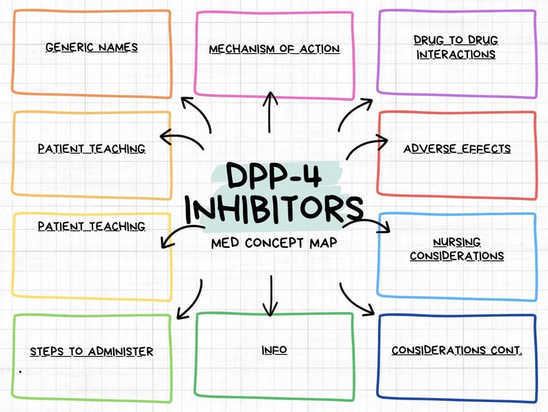 Metabolism Medication Concept Maps (diabetes Meds) - Etsy