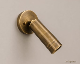 Adjustable Raw Brass Wall Sconce: Modern Spotlight Accent Light