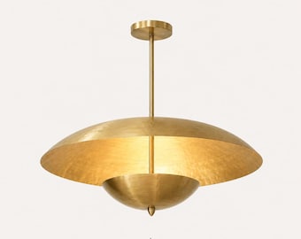 Mid Century Modern Brass Sputnik Pendant, 3-Light Italian Chandelier, Hardwired Style Lighting