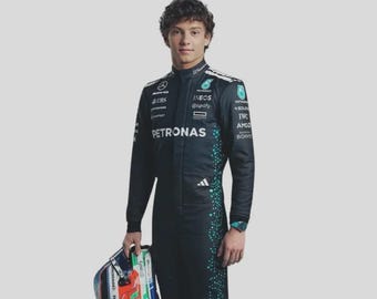 Mercedes AMG Petronas F1 Racing Suit Black Motorsport Jumpsuit Formula 1 Style Racewear