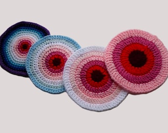 Crochet Solid Circle Patterns – Sc, hdc, dc and tr stitches (PDF Pattern)