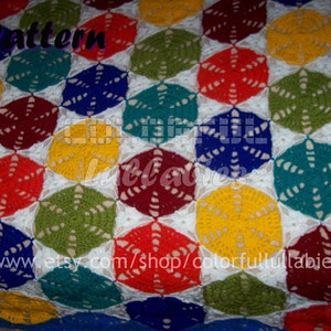 Crochet hexagon and triangle blanket Pattern. Granny hexagon afghan pattern, granny triangle, hexagon blanket crochet pattern. Bed blanket