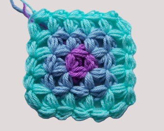 Puff 4-Petal Jasmine Stitch No 2. Pdf crochet pattern. Working in the round.