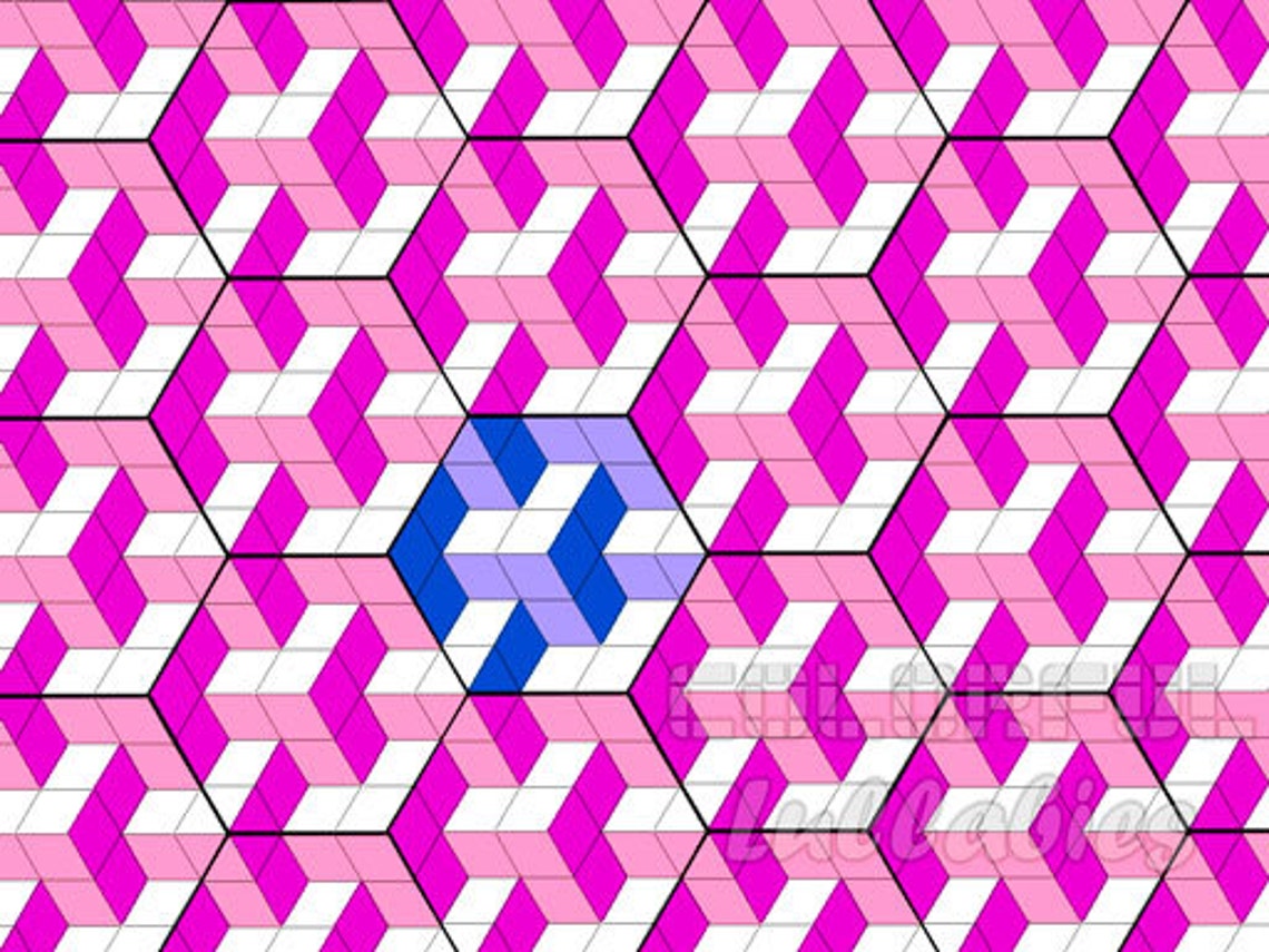 Optical Illusion Crochet Pattern. 3D Illusion Stacked Cubes No Etsy