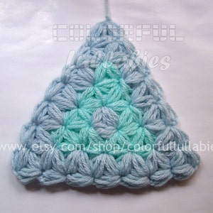 Jasmine stitch Triangle Crochet Pattern. Puff stitch crochet pattern. Afghan block image 2