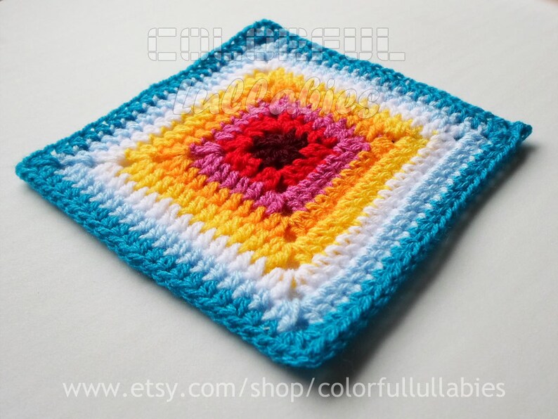 Crochet Chart Pattern - Sc, Hdc, Dc and Tr Solid Square Pattern. 4 ...