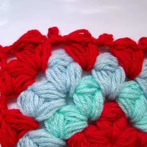 Puff granny square Crochet Pattern. Afghan block image 3