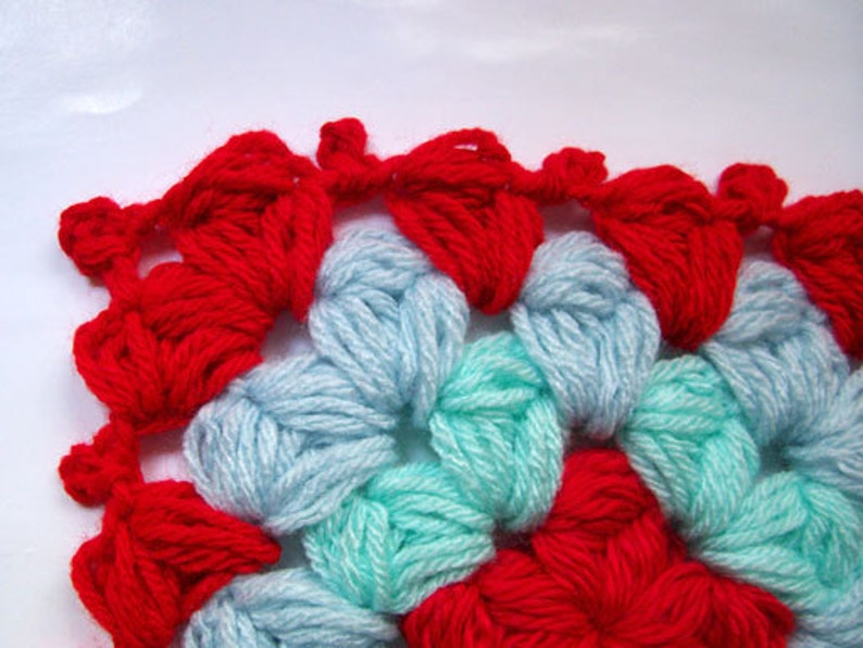 Puff granny square Crochet Pattern. Afghan block image 3