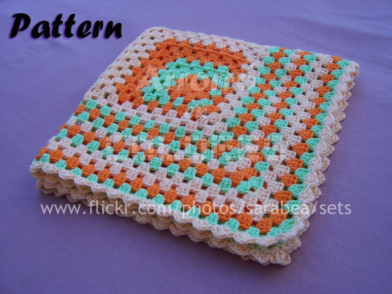 PDF Crochet Pattern. Asymmetrical granny square. Spanish Version image 3