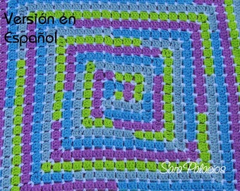 PDF Crochet Pattern. MAGIC: Blanket with numbers. Spanish version