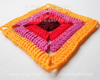 Triple Crochet Solid Square chart. Pattern No 4 of the collection of Basic Crochet Shapes, crochet chart