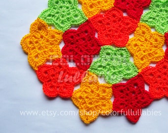 Pentagonal flower Crochet Pattern. Cairo pentagonal tiling, Crochet flower pattern