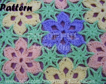 Crochet Baby Flower Blanket Pattern with Continuous Joining.