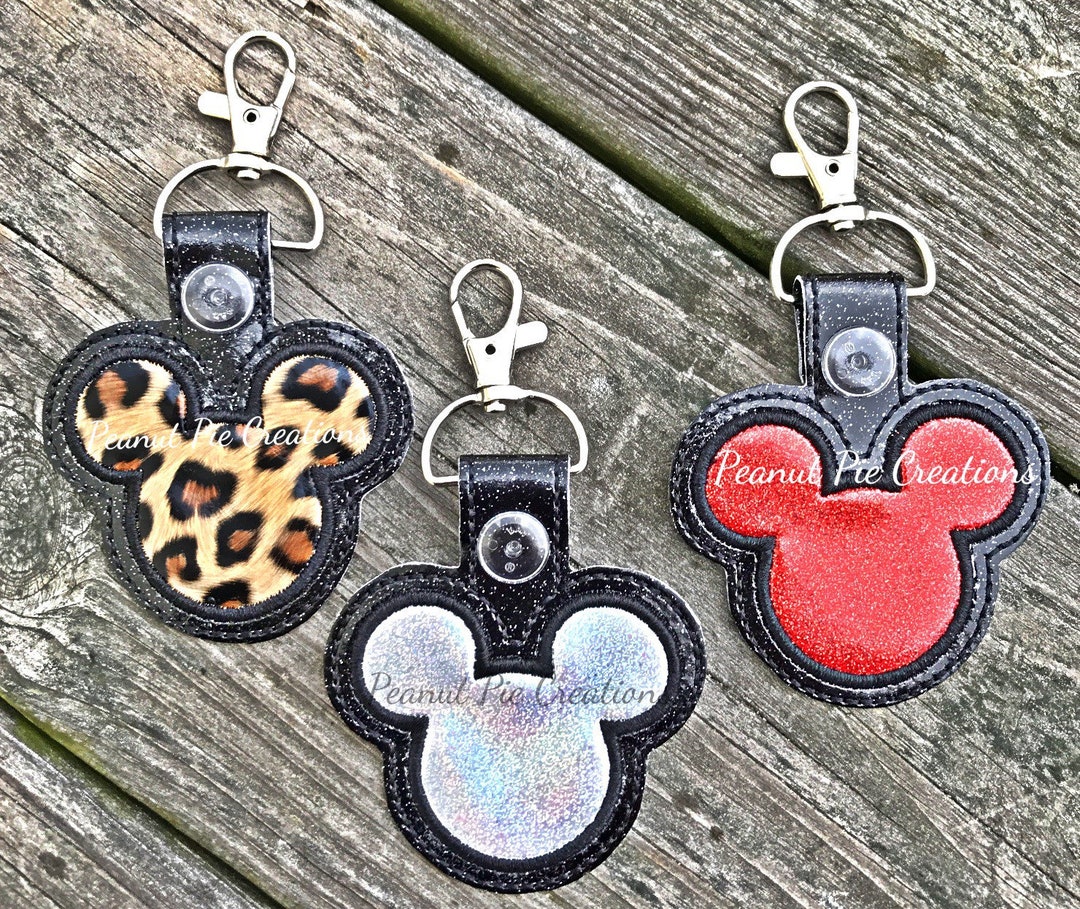 Mouse Head Key Fob Bag Tag Backpack Accessory Luggage Charm Zipper Pull