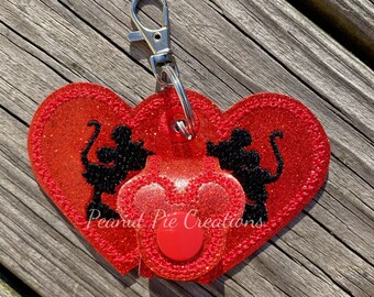 Mr and Mrs Mouse ear holder - love - sweethearts - ear buddy - park accessory - gift - heart - Valentine’s - honeymoon