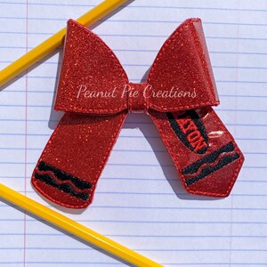 Crayon bow - back to school hair bow - first day - kindergarten - gift