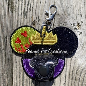 Evil Queen mouse ear holder - poison apple - wicked - Villain - backpack - park accessory- ear buddy - headband holder