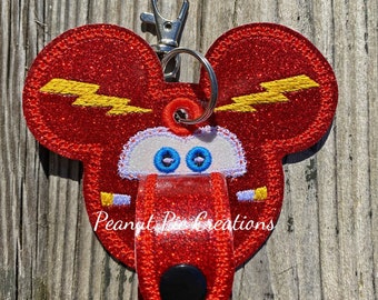 Lightning mouse ear holder - Cars - mask holder - park accessory- key holder - gift - movie