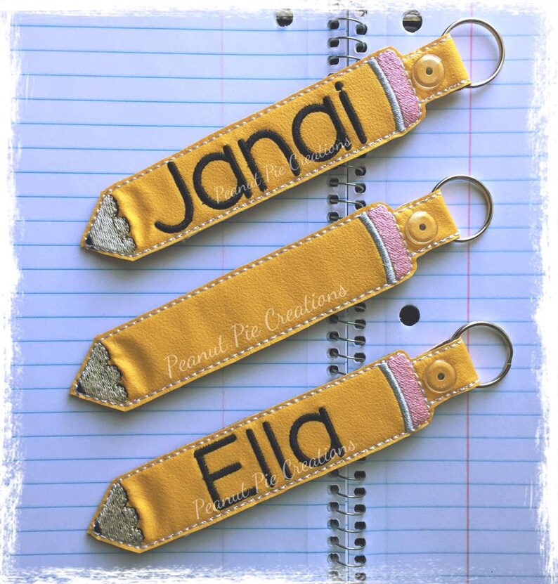 Custom Pencil Snap Tab - Teacher Gift - Backpack - Key Ring - Key Fob ...