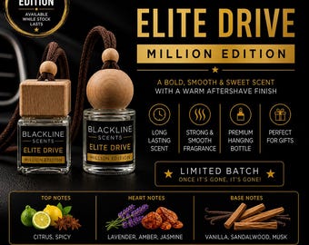 Ambientador para coche de edición limitada / Aroma dulce intenso estilo loción para después del afeitado / Difusor de larga duración para coche / Botella colgante (Reino Unido)