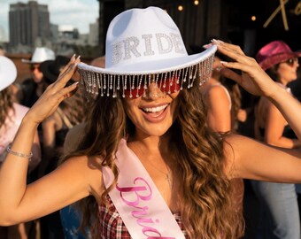 Braut Cowboyhut, Braut Cowboyhut, Nashville Bachelorette Hut, Western Brauthut, Disco Cowgirl Hut, Braut Hut, Bach Party Hut