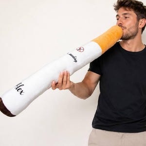 Funny Cigarette Pillow, Smoking Gift for Him, Cigar Lover Gift, Funny Smoker Gift, Cigarette Plush Pillow, Gag Gift for Smokers, Funny Dad Gift