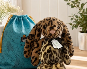 Coelho de Pelúcia Leopardo JC Cobblehop | Coelho de Pelúcia com Estampa de Leopardo | Presente de Pelúcia Macio