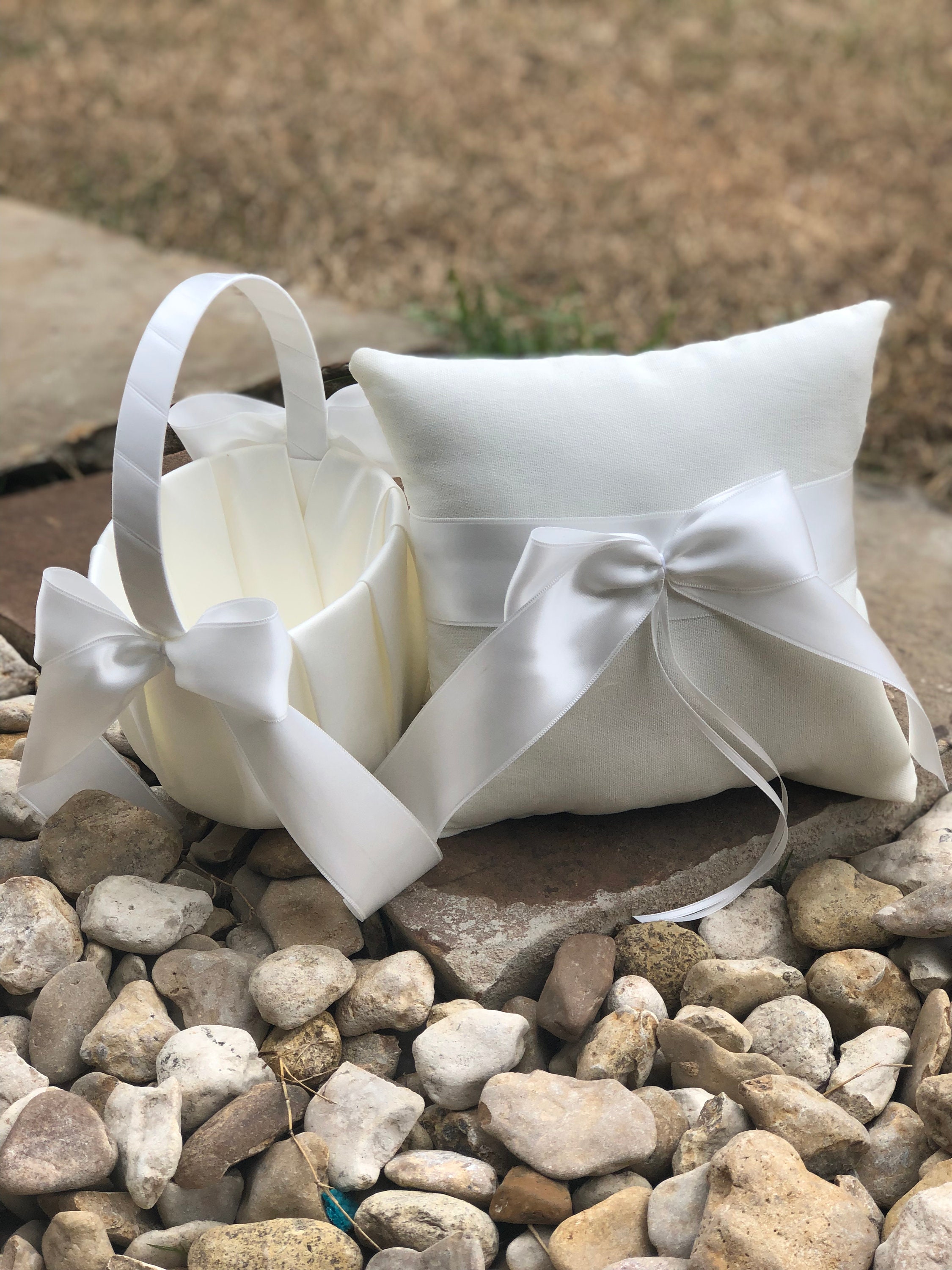 ivory flower girl baskets