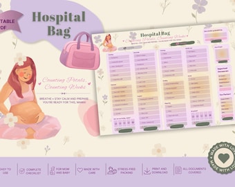 Liste des indispensables pour la valise de maternité (maman et bébé) | Carnet de grossesse (téléchargement PDF)