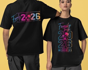 Wycieczka rodzinna 2026 PNG, projekt koszulki na wakacje rodzinne, sublimacja na rejs 2026, pasująca grafika na koszulkę z okazji spotkania rodzinnego.