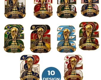 Pakiet SVG Mistrzostw Świata FIFA 2026, Puchar Piłkarski PNG, Projekt Odznaki Turnieju Piłkarskiego, Anglia USA Kanada Meksyk SVG