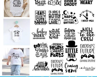 Pakiet uroczych cytatów o dzieciach w formacie SVG, zabawne body niemowlęce w formacie PNG na baby shower, zabawne cytaty w formacie PNG w formacie SVG, projekt koszulki dla noworodka w formacie SVG.