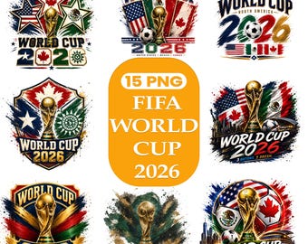 Pakiet PNG Mistrzostw Świata 2026, Projekt sublimacji turnieju piłkarskiego, Klipart z piłką nożną USA, Kanada, Meksyk,