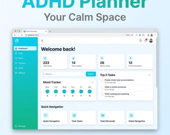 ADHD Web Planner | Neurodivergent Friendly Browser Task Manager (Instant Access)