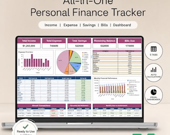 2026 Budget Planner Excel Spreadsheet, Automated Finance Tracker, Bill Manager (Digital Download)