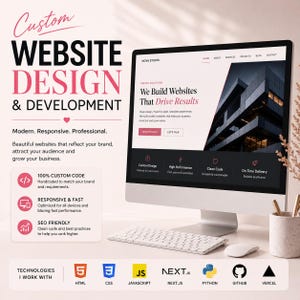 Custom Website Design & Development, Responsive Business Website, Web Developer, HTML CSS JavaScript Next.js, Python, Vercel
