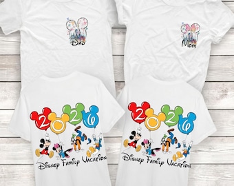 Benutzerdefinierte Disney Urlaub 2026 Familienurlaub 2026 Shirts, Disney Trip 2026 Shirt, Disneyland Shirts, Disney Paar Shirts, Disneyworld