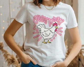 Guess What Huhn Hintern Shirt, lustiges Bauernhof Tier Meme T-Shirt