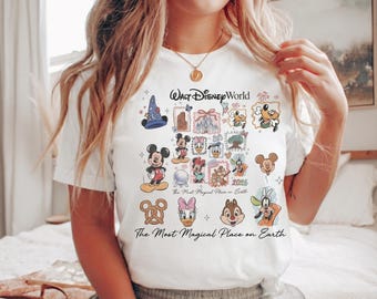 Vintage Mickey Disneyworld Komfort Farben Shirt, Retro Charaktere, Walt Disneyworld Shirt (Reise 2026)