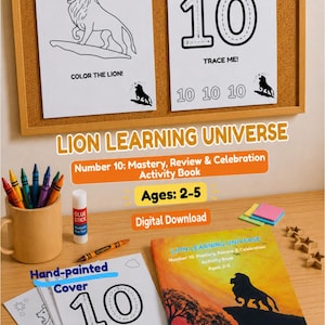 Cahier d'activités imprimable n° 10 pour la maternelle | Maîtrise du lion et activités de résolution de problèmes | PDF Montessori | Ressources imprimables pour l'instruction à domicile | 2 à 5 ans