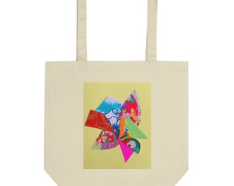 Original Mixed Media Art "Bloom" Eco Tote Bag/Floral Tote Bag/Colorful Reusable Bag/Tote Bags/Artist Totes/Art Bag/Floral Art/Unique Totes