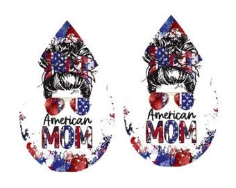 4th of July Wooden Sublimation Earrings