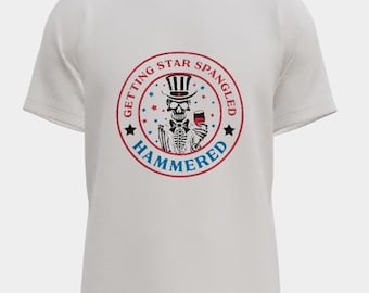 4th of July T-Shirt, Patriotic Skeleton Graphic Apparel