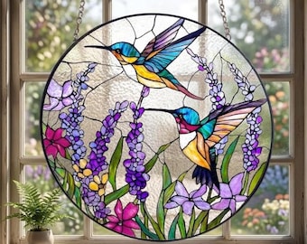 Hummingbird & Lavender Suncatcher, Suncatcher Gift 2026