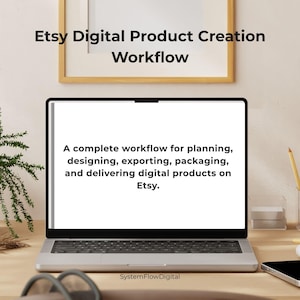 Workflow voor digitale productcreatie Etsy Stappenplan voor digitale verkopers | Digitale downloads maken, verpakken en bezorgen
