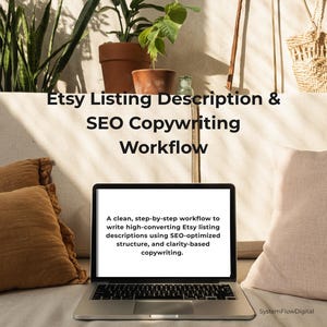 Etsy-listningsbeskrivning och SEO-copywriting-arbetsflöde | Skriv högkonverterande Etsy-beskrivningar | Nyckelordsplacering och SEO-struktur