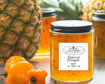 Peppered Pineapple Relish - Vegan Jams & Jellies For Rustic Farm Country Barn Cottage Chic Ranch Boho Favors L.A. FARM GIRL