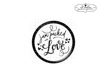 2" Circle Jar Stickers Jam Packed with Love Jam Wedding Bridal Shower Baby Shower Birthday Farm Rustic Country Boho Minimal Favors