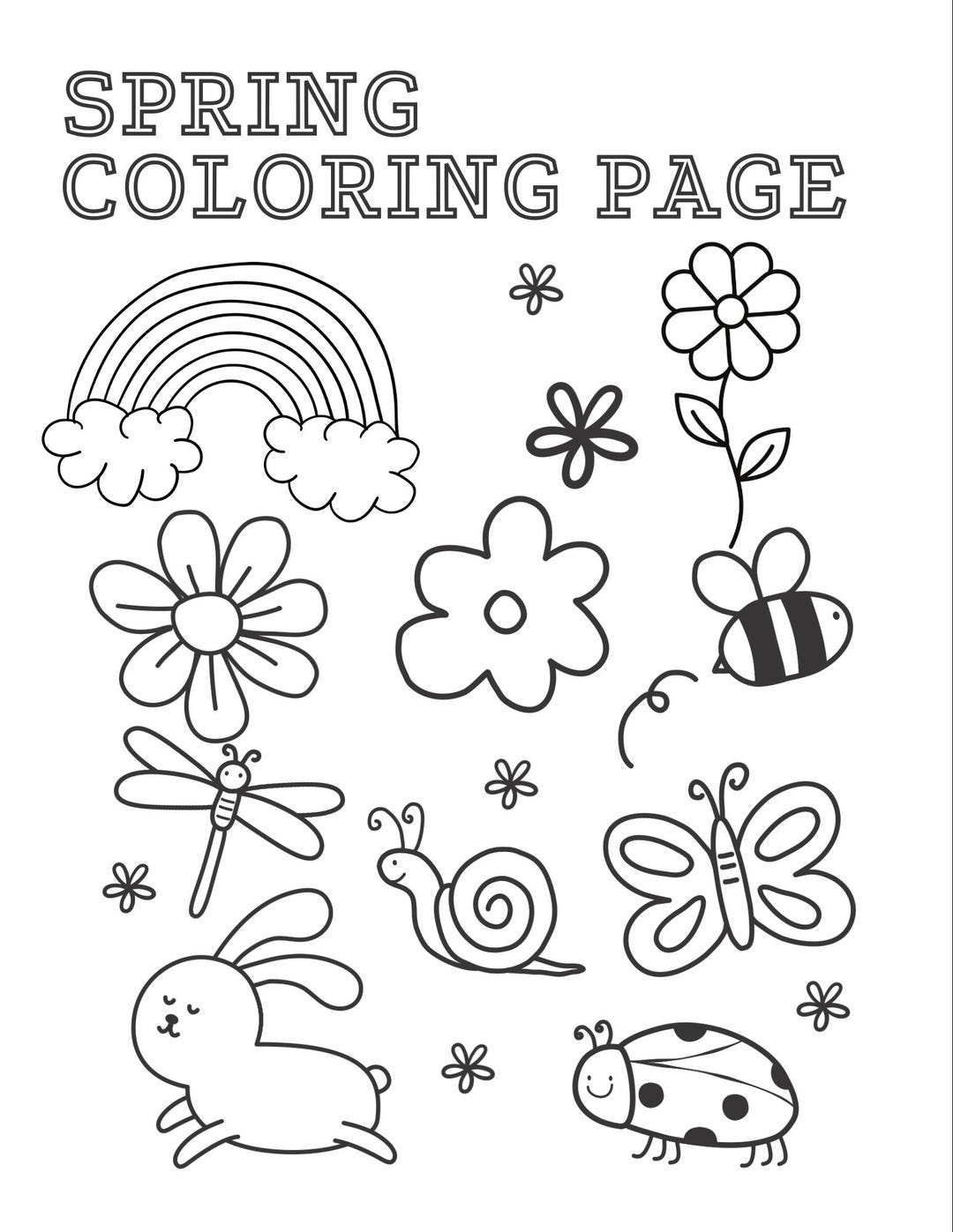 Spring A Colorier Spring Colouring Page - Etsy